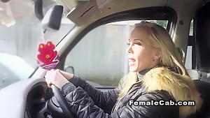 Busty female fake taxi driver fucks...