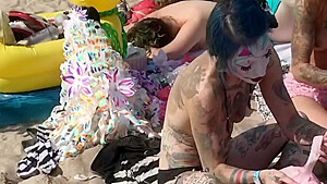 Topless By Coney Island Beach Ny The 2019 Mermaid Parade...