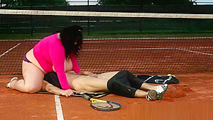Fat plumper bbw on tennis court...