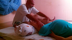 Pregnant Woman Getting Leg Massage...