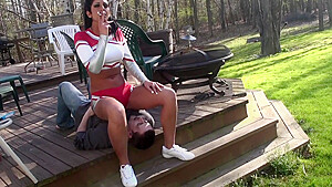Cheerleader Christina Uses Ashtray...