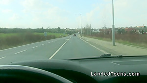 Teen Hitchhiker Bangs In Strangers Car...