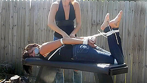 Hogtied Gagged Outdoor...