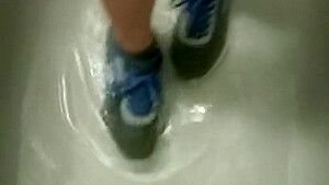 Wet sneakers feet...