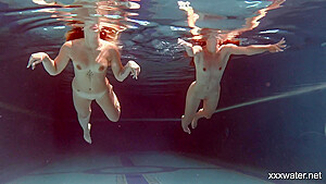 Olla Oglaebina And Irina Russaka Sexy Nude Girls Pool...