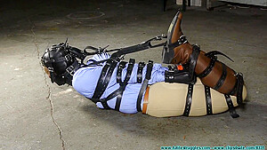 Strict hogtie with restraints...