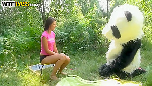 Molly Is Fucked By A Horny Panda Right Woods...