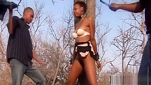 African Chick Gets And Pounded Outdoors...