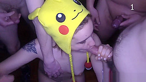 image preview Cute teen wearing Pikachu hat gets several anal creampies 