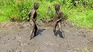 Two girls jane in mud...