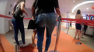 Big booty in jeans at the Theater.