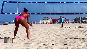 Beach volleyball...