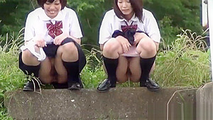 Japanese teenagers urinating...