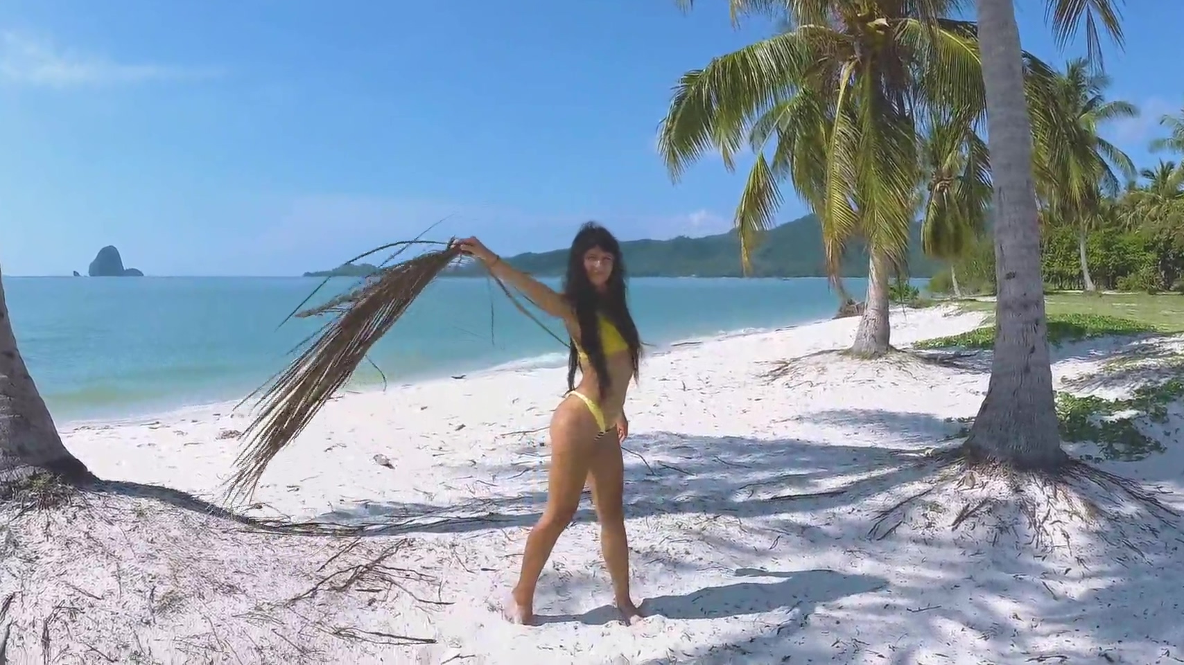 Micro Bikini Tease By Erotic Young Who Walks On A Beach